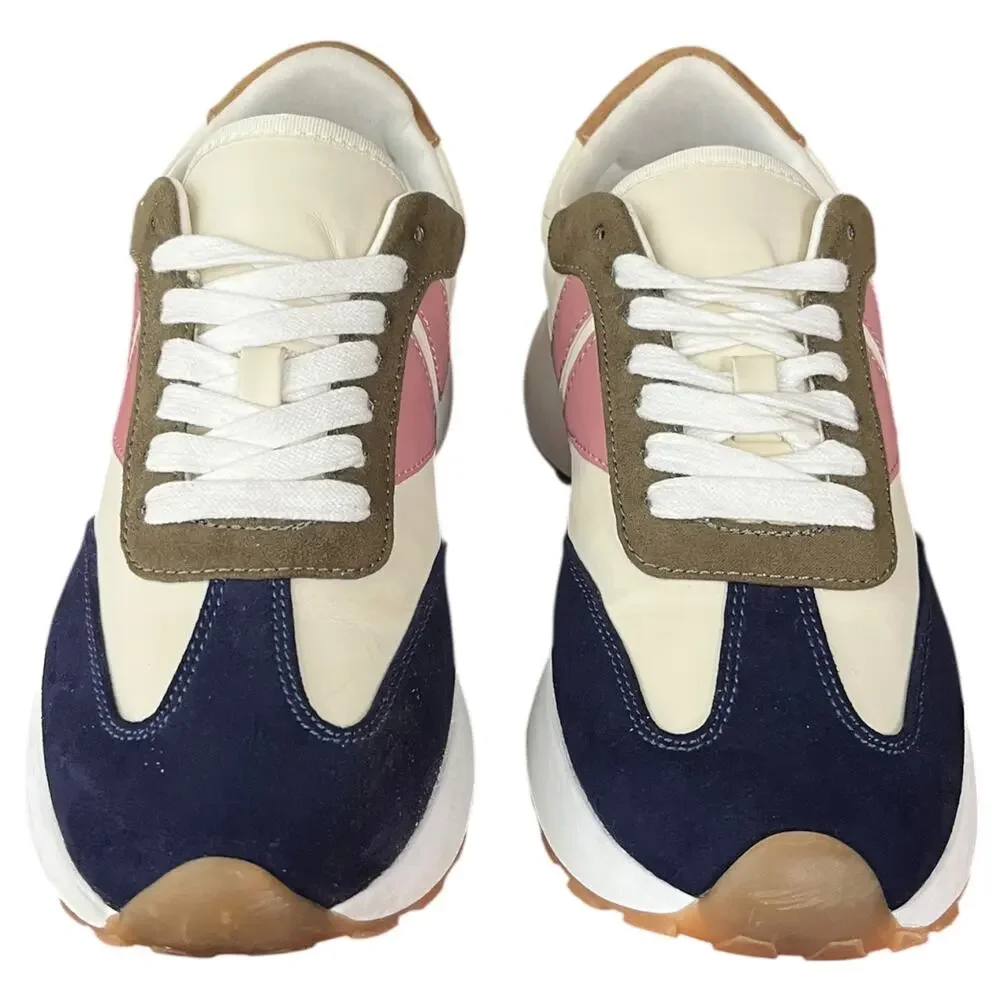 Steve Madden Escapade Sporty Sneaker Navy Pink Green Cream Women's 8.5 - Picture 5 of 9
